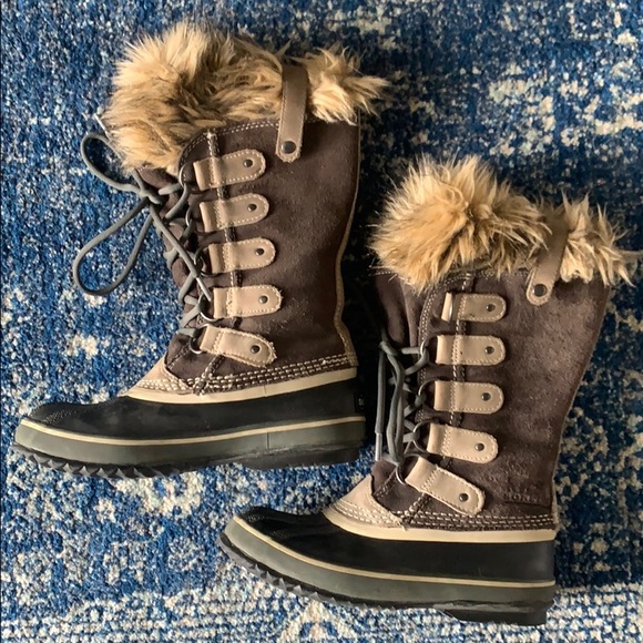 Sorel Shoes - Sorel joan of arc lace up snow boots gray 6